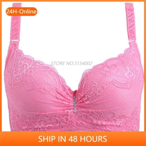 Women Sexy Adjustable Lace Bra BH Push Up Bra Lingerie Sheer Lace Bralette Bra Plus Size Bras for Women Underwear Gorge Soutien