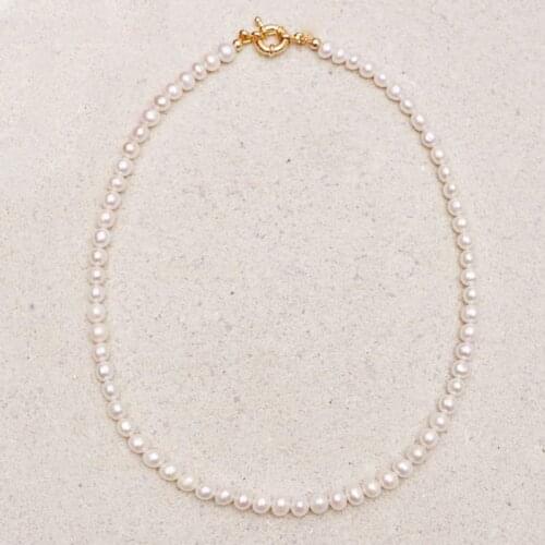 Women simple fashion natural pearl necklace high quality real freshwater pearl choker Bridal Wedding Jewelry Party Gifts Bijoux