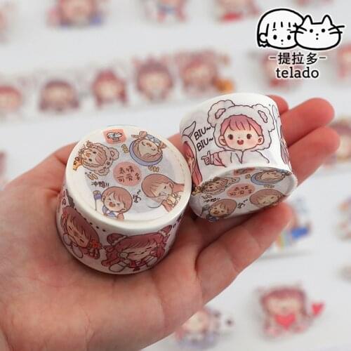 1pcs/1lot Decorative Adhesive Tapes Cute face Scrapbooking DIY Paper Japanese Stickers 5m