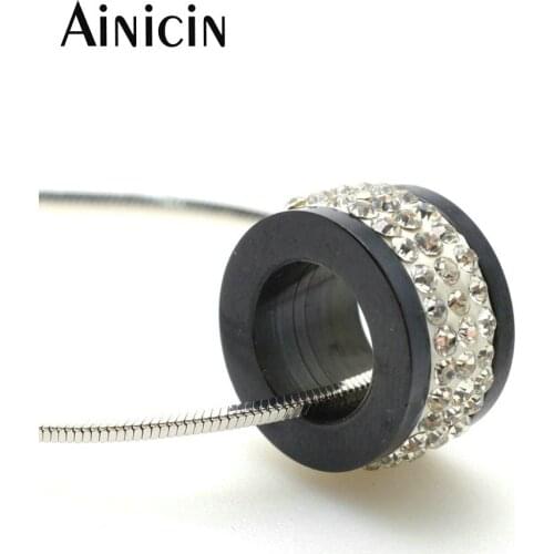 10pcs Fashion Women Jewelry 15mm Diameter Stainless Steel Wheel Shape With Rhinestone Clay Paved Pendant