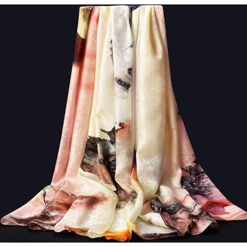 100% Real Silk Scarf Women Hangzhou Silk Echarpe Shawls,Wraps Ladies Foulard Femme Hollow Out Jacquard Natural Silk Scarves Long