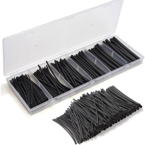 180pcs Assortment 2:1 Heat Shrink Tubing Tube Kit Sleeving Wrap 6 Size