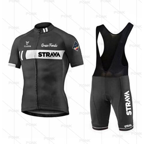 2021 Pro STRAVA Cycling Jersey Pro Team Cycling Clothing Suits MTB Bib Shorts Set Men Bike Ropa Ciclismo Sportswear 19D Gel