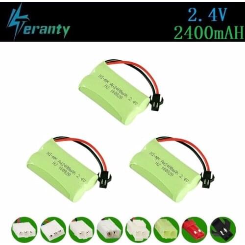 2400mah 2.4v Rechargeable Battery For Rc toys Car Tanks Trains RC Robots Guns RC Boats AA 2.4v 700mah NiMH Battery Pack SM Plug