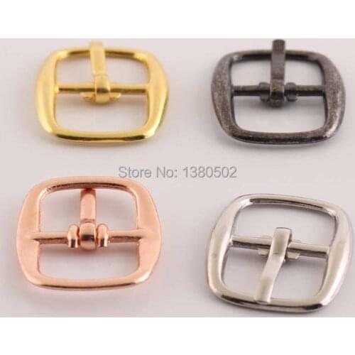 30pcs/lot 12mm inner Rose Gold Silver Black gold color metal adjustable buckle pin buckle for shoes belt garment accessories