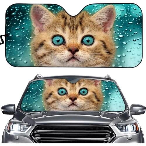 3D Animal Cat Design Car Sun Shade Windshield Car Sun Shade for Windshield Cars Heat Reflector Car Sunshade Cover