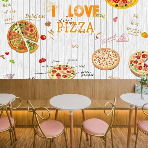 3D custom Burger Shop pizza shop simple meal wall mural fried chicken snack bar western restaurant milk tea shop wallpaper
