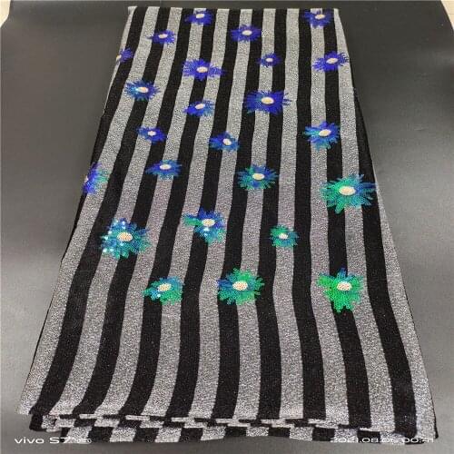 African Sequins Lace Fabrics 5 Yards/lot French Mesh Tulle Lace Fabric Luxury Lace Nigerian Net Lace Fabric for Wedding JYN326