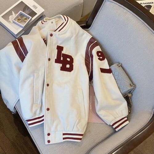 American Baseball Uniform Woman Jacket Hip Hop Letter White Jackets Harajuku Streetwear Men Baseball Coat Unisex casaco feminino