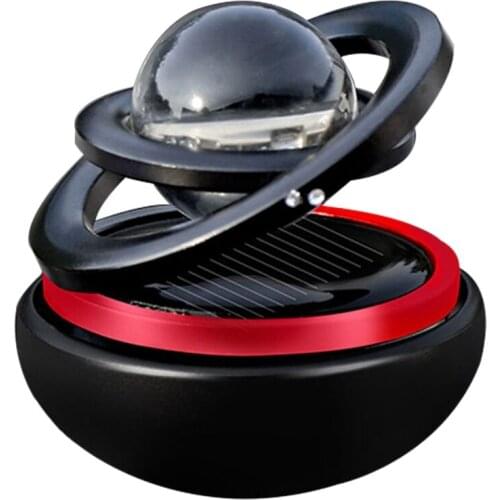 Car Solar Power Air Freshener, Aromatherapy Fragrance Diffuser Interstellar Suspension Double Ring Air Diffuser