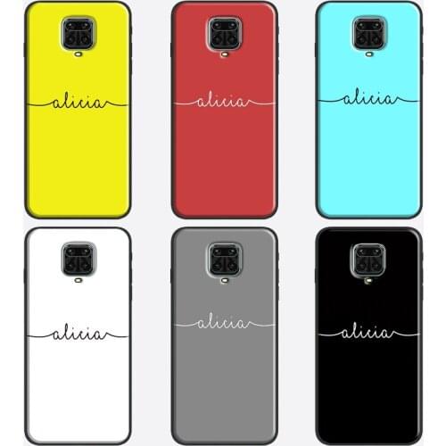 Custom Personalised Name Black White Case For Xiaomi Redmi Note 10 9 Pro 8T 9S Note 7 8 Pro Shell For Redmi 9C 9A 9T 8A 7A K40