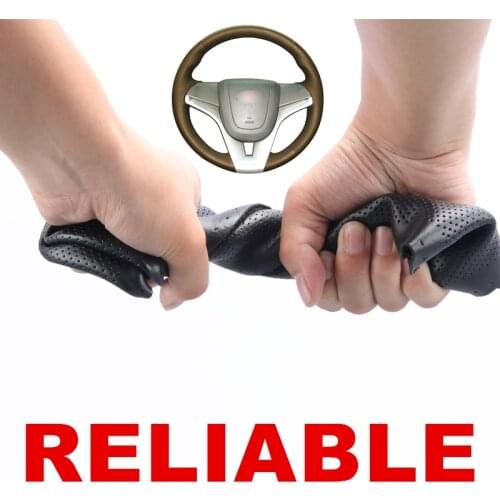 Hand sewing Black PU Artificial Leather car Steering Wheel Cover for Chevrolet Cruze Aveo Orlando Holden Cruze Ravon R4