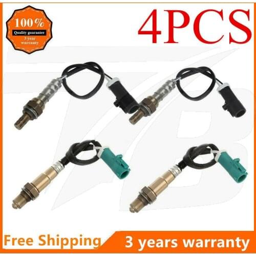4pcs Oxygen O2 Sensor for Lincoln MKZ MKX 3.5L Ford Edge Fusion 3.5L Mazda CX-9 3.7L Upstream + Downstream 4 Wires Lambda
