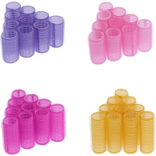 40Pcs Self Grip Hair Rollers Curling Curls Waves Cling Stick Styling Tools