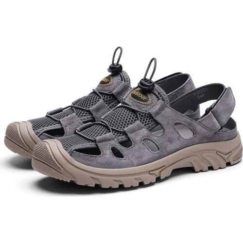 Trekking breathable rubber slip homens beach casual sport lightweight shoe sneaker flat plage outdoor sandalen big 44 on samool