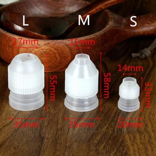 Hot Sale Coupler Adaptor Icing Piping Nozzle Tip Bag Cake Pastry Tools Cake Chocolate Fondant Icing Cream Decor Coupler 3 Size