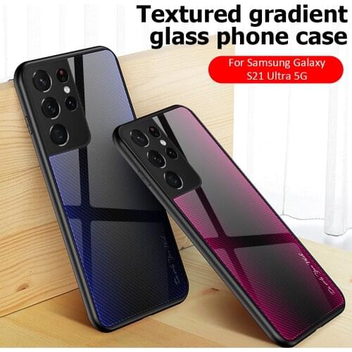 Gradient Tempered Glass Phone Case For Samsung Galaxy A72 A52 A32 A42 4G 5G A02S A12 F62 M62 S21 Ultra Plus Texture Glass Cover