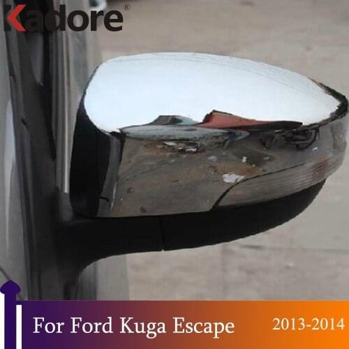 For Ford Kuga Escape 2013 2014 Chrome Side Door Rearview Mirror Cover Trims Car Styling Exterior Accessories Sticker