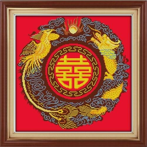 Joy Sunday Chinese Style Cross Stitch Patterns 14CT 11CT Counted Printed on Canvas DIY Embroidery Thread Kits Needlework Sets