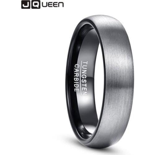 4mm 6mm Ring Brushed Finish Wedding Band Comfort Fit Dome Matte Inner Rings Black Tungsten Carbide Ring T165R T154R