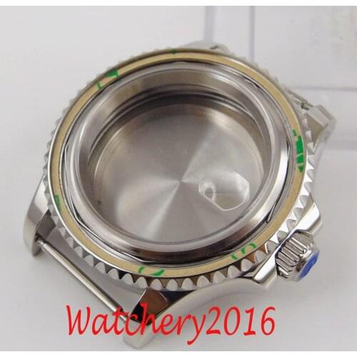 41mm Sapphire glass bidirectional bezel 316L stainless steel Watch Case fit Miyota 8215 ETA 2836 movement