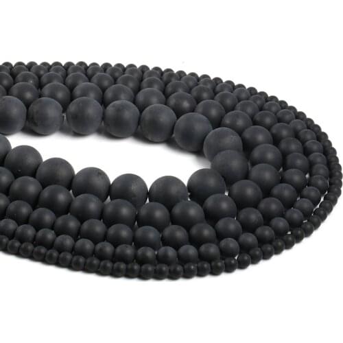 4~12mm Frosted Black Onyx Round Bead Beads, Used In Jewelry Making Diy
