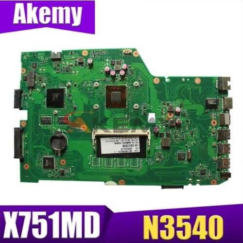 XinKaidi X751MD Motherboard rev2.0-N3540 4GB For ASUS k751M K751MA X751MA X751MJ R752M laptop Motherboard X751MD Mainboard