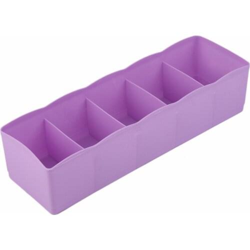 Five Grids Multifunction Underwear Socks Tiny Things Storage Box Plastic Finishing Box Drawer Desk Bed Cabinet