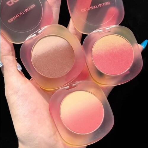 Milk Tea Blush Peach Pallete 3 Colors Face Mineral Pigment Cheek Blusher Powder Makeup Professional Contour Shadow Pink Blusher