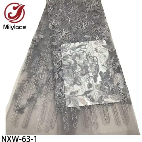 Latest African Lace Fabric French Tulle Lace Fabric 2020 High Quality Lace Embroidered Fabric for Nigerian Wedding NXW-63