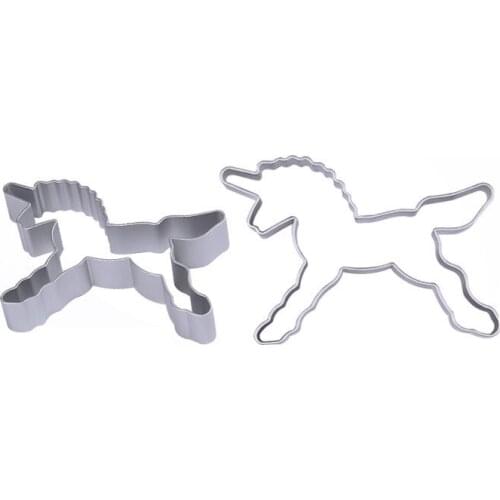 New Arrival 1pc Unicorn aluminium alloy cookies mold Animal Cookie Cutter Biscuit Pastry tools Cake Mold
