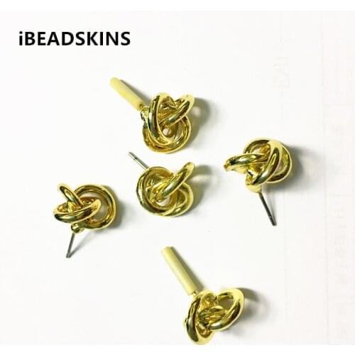 New arrival! 12x13mm 100pcs/lot gold color Zinc alloy geometry-shape earrings base accessories for Earrings DIY( as shown)