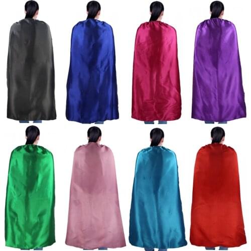 PLAIN COLOR 70*120cm single satin costume Halloween Cosplay Adult Capes Customize Team Building Promotional