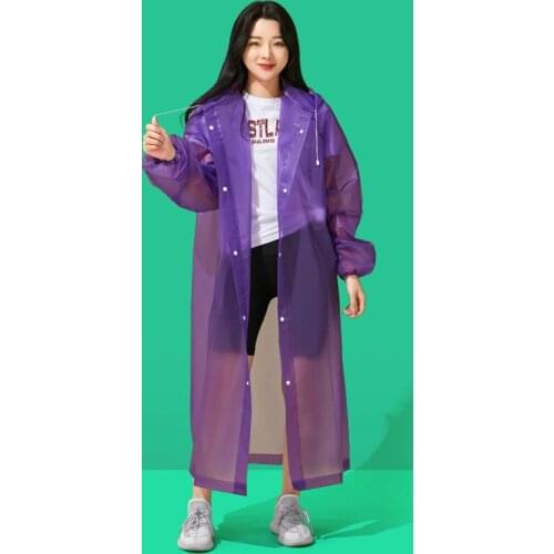Outdoor Travel Fashion Environmental Protection Lightweight Raincoat Non-disposable Thick Adult Femal Transparent Raincoat
