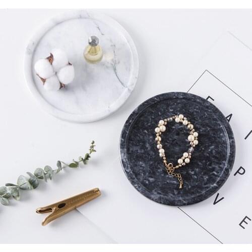 Contracted Wind Marble Decoration Trays Snack Plate Jewelry Storage Tray Tray Decorative Living Room Furnishing Articles Show