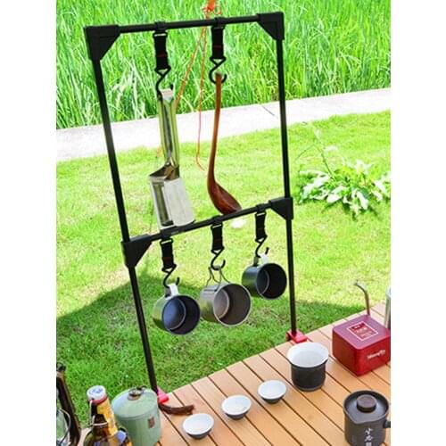 Camping Hanging Racks Lightweight Multi-purpose Outdoors Use Storage Rack Tool Hanging Campsite Storage Rack Hook Clothes Hanger
