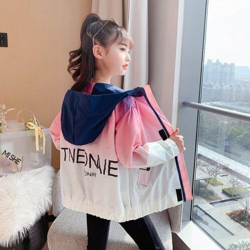 Hot Tracksuit for Kids 4 6 8 10 12 Year Baby Girls Hooded Fashion Top 2021 Spring Autumn Childrens Pink Zipper Jacket Blouse