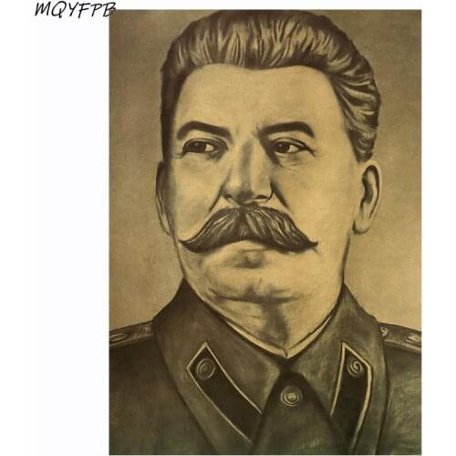 Portrait Of Stalin Retro Kraft Paper Poster Picture House Decorative Painting 50.5x35cm