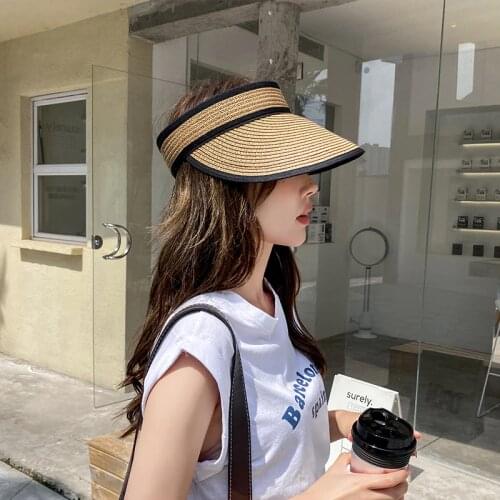 Ladies Empty Top Hat Net Red Summer Foldable Fashion Anti-ultraviolet Straw Cap Japanese Outdoor Travel Wild Sun Hats