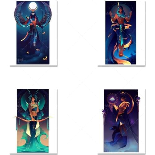 Nordic Home Decor Ancient Egypt and Greek Mythology Poster Satet Canvas Painting Wall Art Prints Abstract Picture Frameless