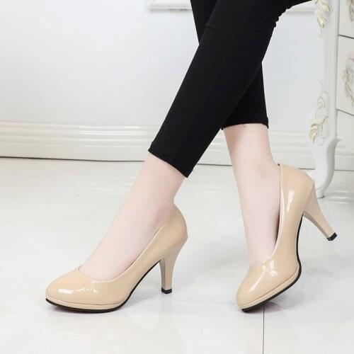 NewSexyFemale High Heels Shallow Mouth Waterproof Platform High Heels Stiletto Single Shoes Womens Shoes Womens Platform Heels