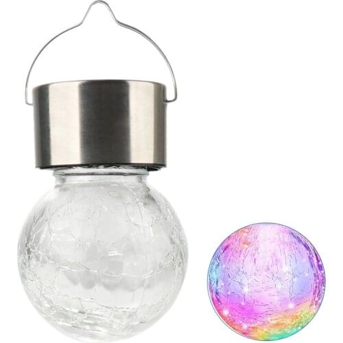 Outdoor Solar Lights Glass Ball Waterproof Colorful No Wiring Decorative Lightingr