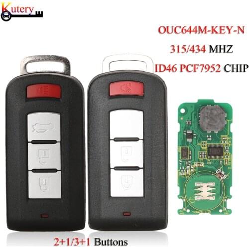 Kutery Remote Control Car Key Fob for Mitsubishi Mirage Outlander 2013 2014 2015 2016 434MHz 3+1Buttons PCF7952