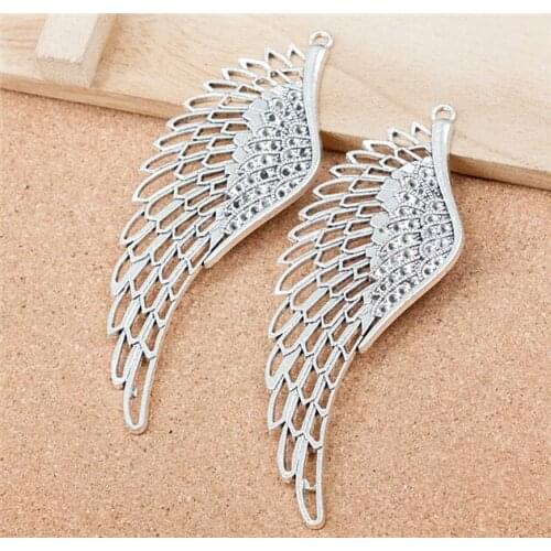 109x38mmx3mm Antique Silver Plated Wing Charm DIY Handmade Jewelry Accessories