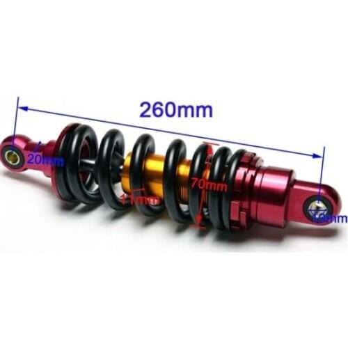 260mm Rear Back Shock Absorber for PIT DIRT BIKE Motorbike Heavy 1000LBS damping Rear fit for Dirt Pit Bikes Red + black