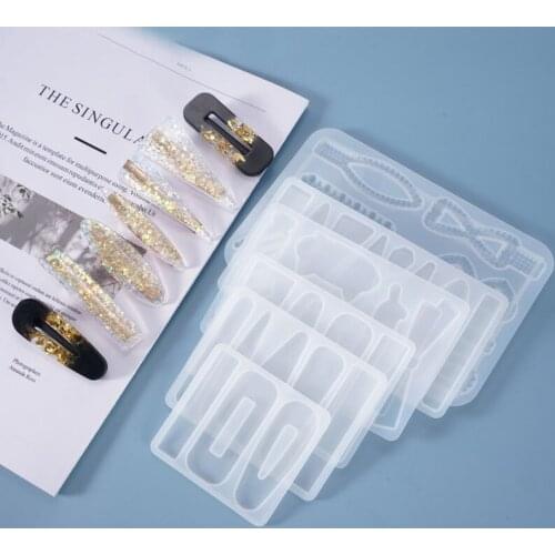 Epoxy Hairpin Silicone Mold Trendy Crystal Resin Molds DIY Hair Clips Mould Hairdress Decor Birthday Gifts Jewelry Accessories
