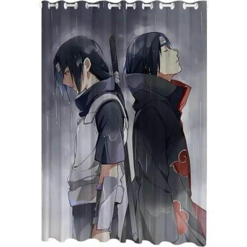 Anime Ninja Uzumaki Uchiha Narutoes 3D Printing Blackout Curtain Bedroom Living Room Home Decoration for Children Kids Adults