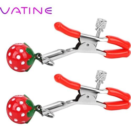 VATINE Strawberry Breast Clips SM Product Metal Flirting Teasing Adult Games Sex Toys for Couple Nipple Stimulator Nipple Clamp