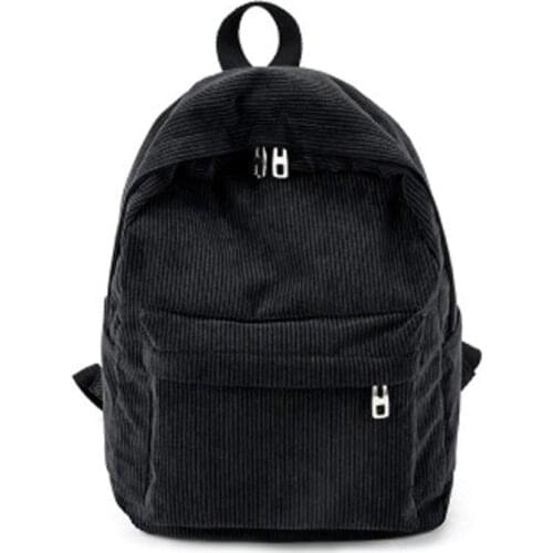 Women Vintage Rucksack Corduroy Backpack School Bag Casual Computer Bookbag 20CA
