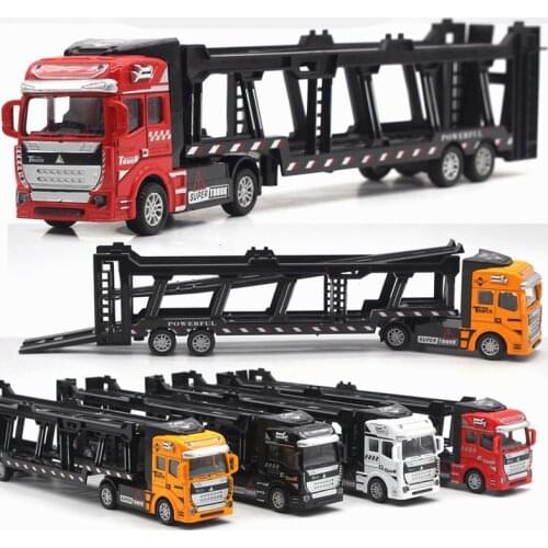 1:48 Kids Pull Back Alloy Super Truck Vehicle High Simulation Transporter Model Car Interesting Toys For Children Gifts TY0530